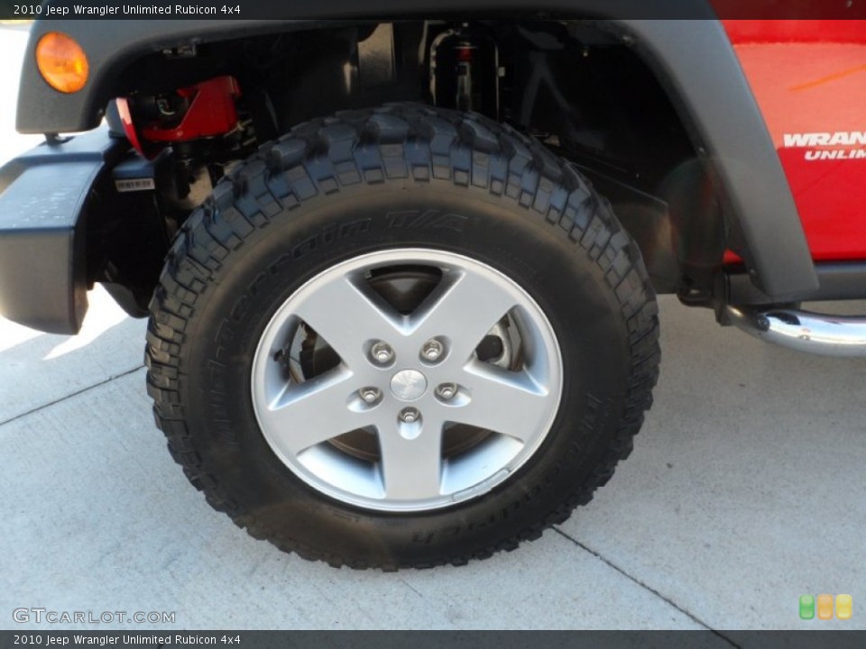 2010 Jeep Wrangler Unlimited Rubicon 4x4 Wheel and Tire Photo #54950634