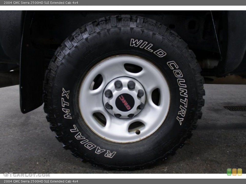 2004 GMC Sierra 2500HD SLE Extended Cab 4x4 Wheel and Tire Photo #55347791