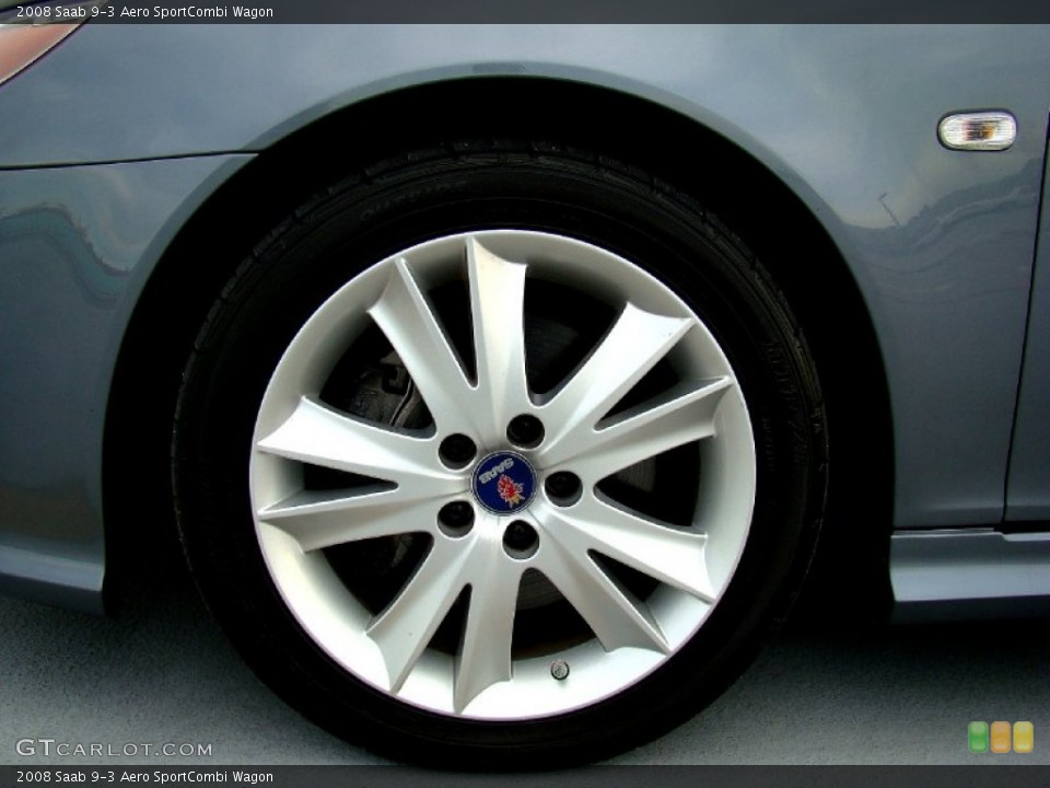 2008 Saab 9-3 Aero SportCombi Wagon Wheel and Tire Photo #55810175