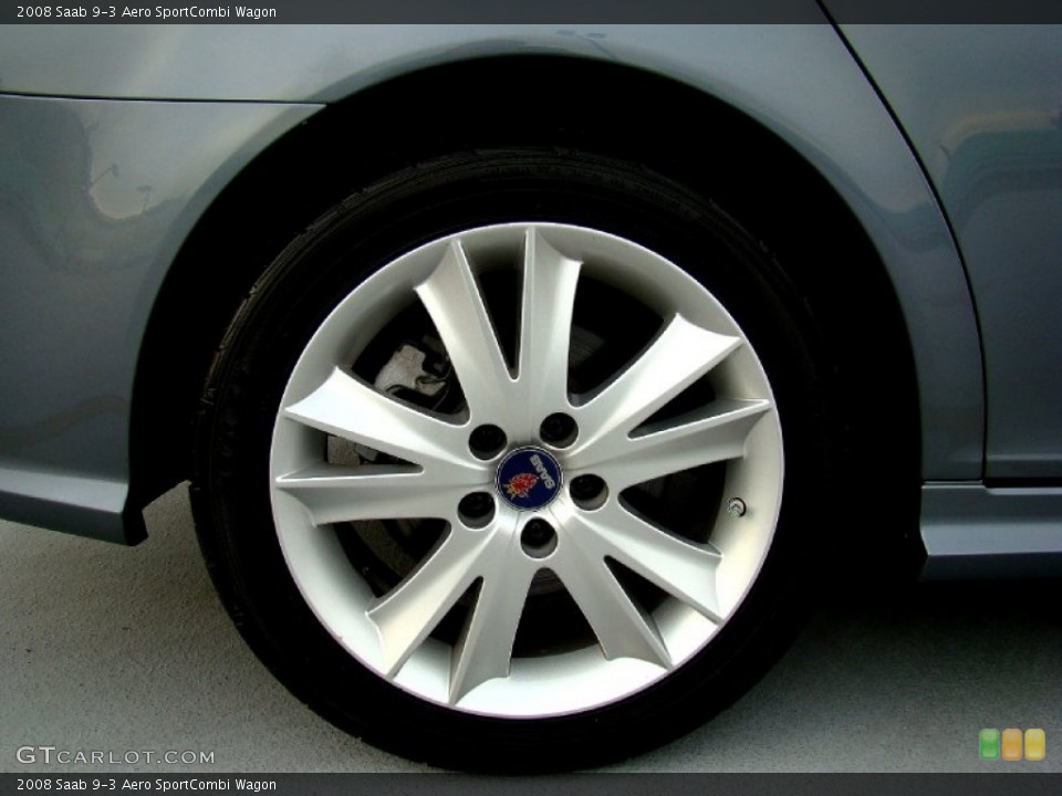 2008 Saab 9-3 Aero SportCombi Wagon Wheel and Tire Photo #55810193