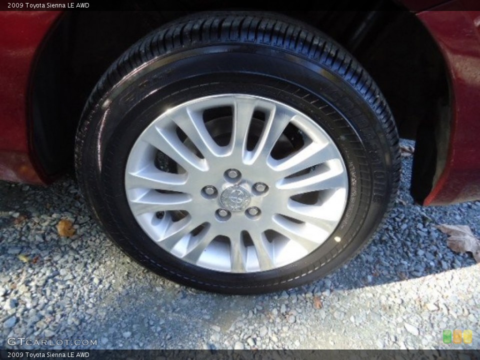 2009 Toyota Sienna LE AWD Wheel and Tire Photo #55996231