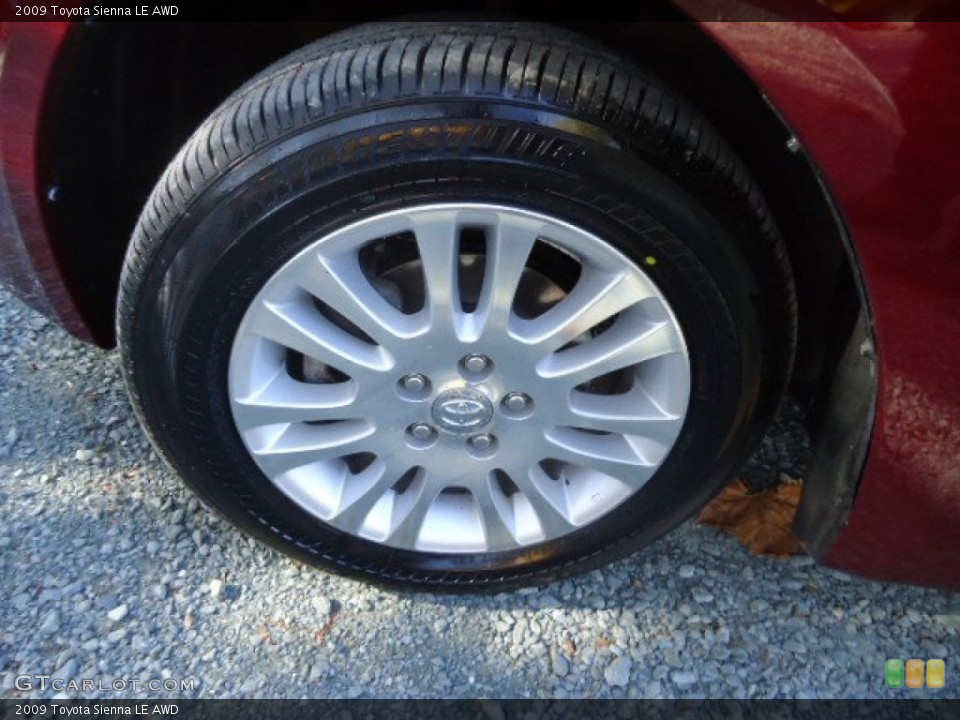 2009 Toyota Sienna LE AWD Wheel and Tire Photo #55996237