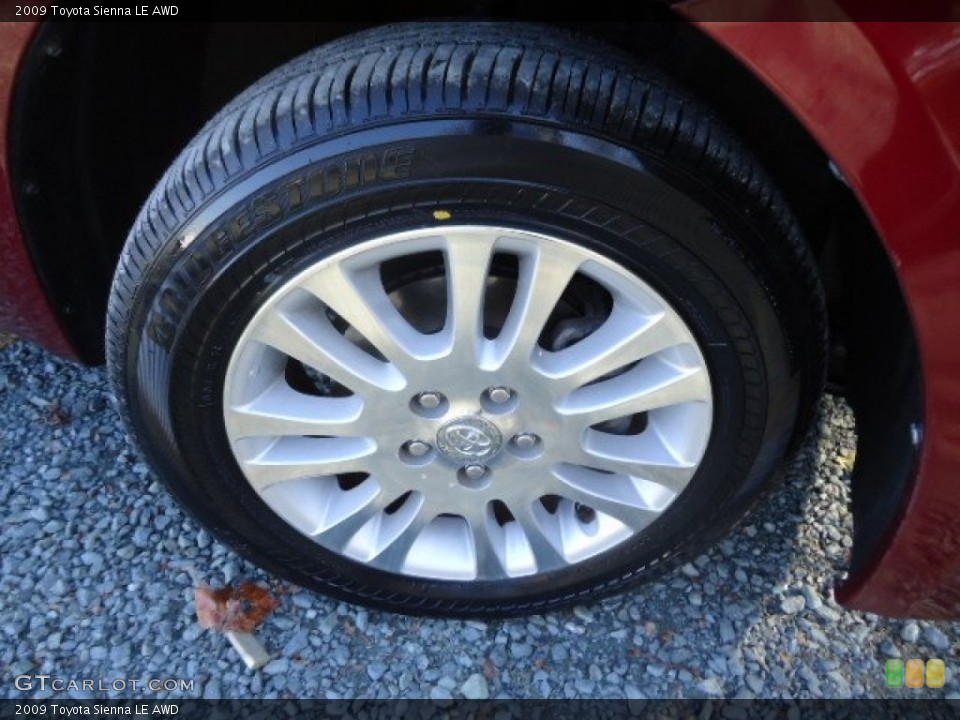 2009 Toyota Sienna LE AWD Wheel and Tire Photo #55996243