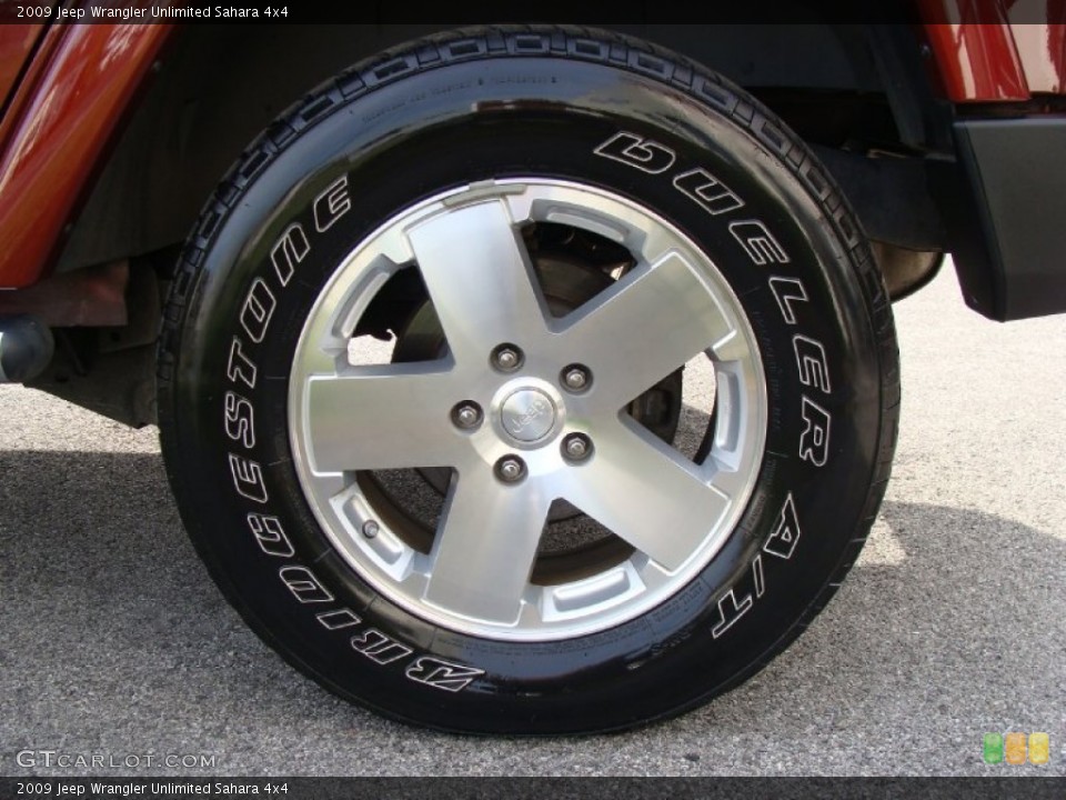2009 Jeep Wrangler Unlimited Sahara 4x4 Wheel and Tire Photo #56075639