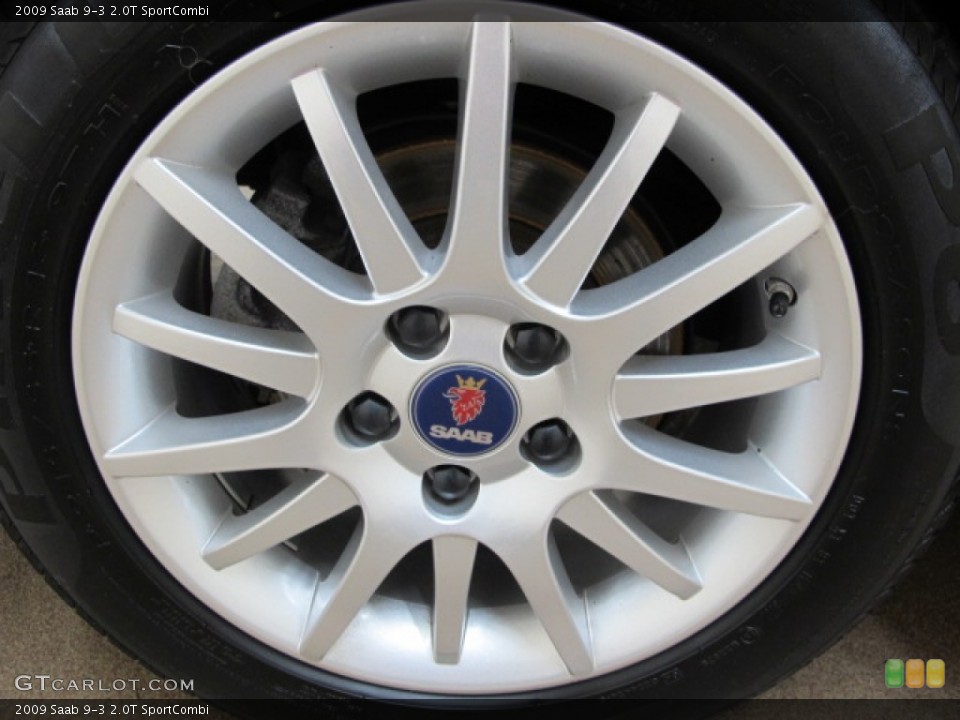 2009 Saab 9-3 2.0T SportCombi Wheel and Tire Photo #57156229