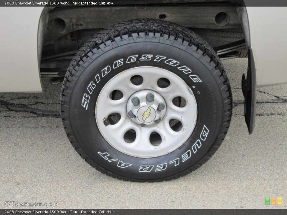 2008 Chevrolet Silverado 1500 Work Truck Extended Cab 4x4 Wheel and Tire Photo #59804607