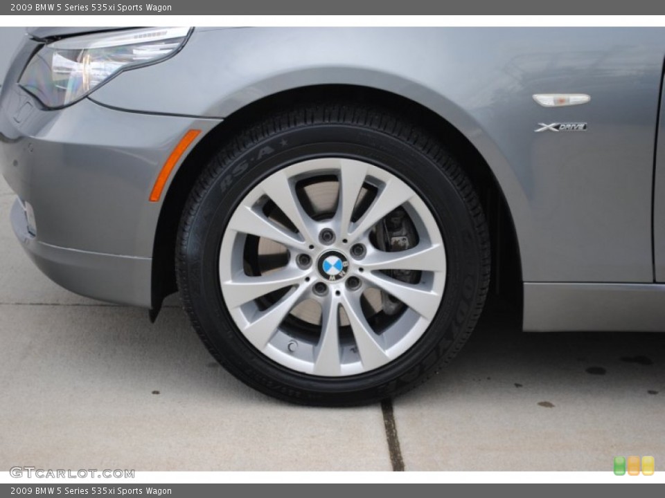 2009 BMW 5 Series 535xi Sports Wagon Wheel and Tire Photo #63686175