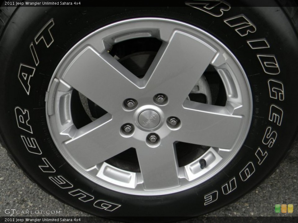 2011 Jeep Wrangler Unlimited Sahara 4x4 Wheel and Tire Photo #65165355