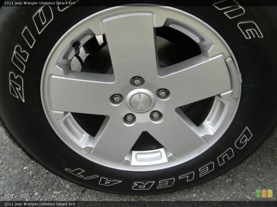2011 Jeep Wrangler Unlimited Sahara 4x4 Wheel and Tire Photo #65165373