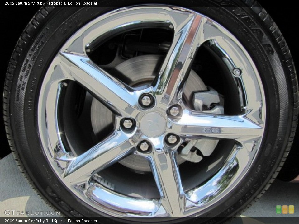 2009 Saturn Sky Ruby Red Special Edition Roadster Wheel and Tire Photo #65540701