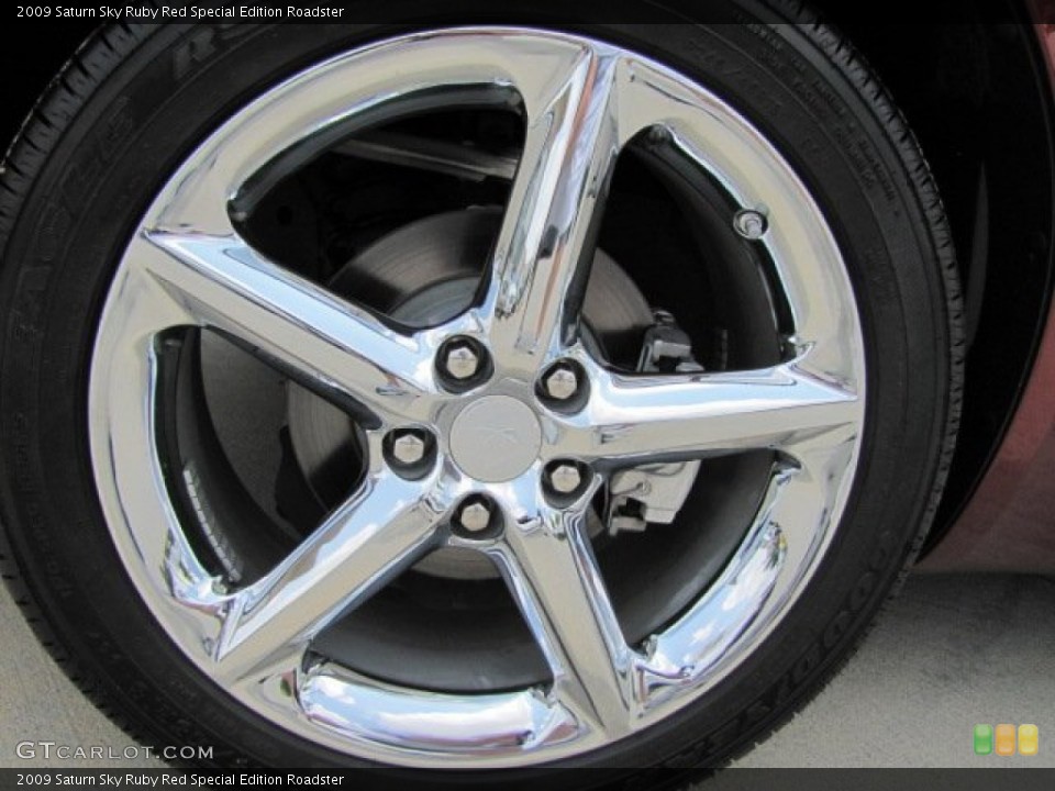 2009 Saturn Sky Ruby Red Special Edition Roadster Wheel and Tire Photo #65540721