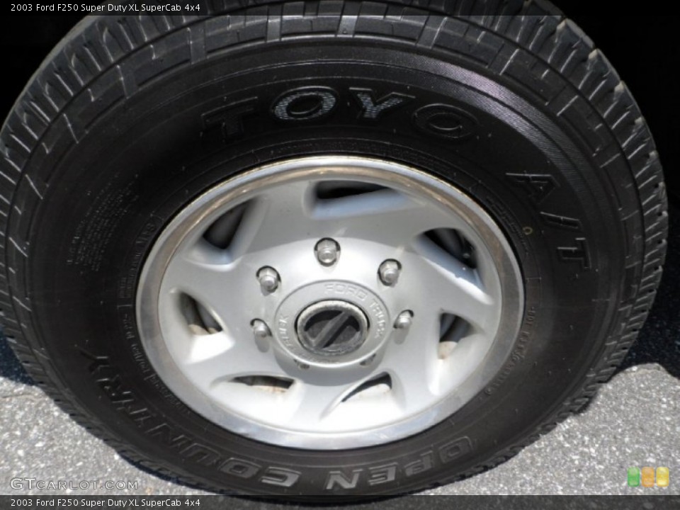 2003 Ford F250 Super Duty XL SuperCab 4x4 Wheel and Tire Photo #65793794