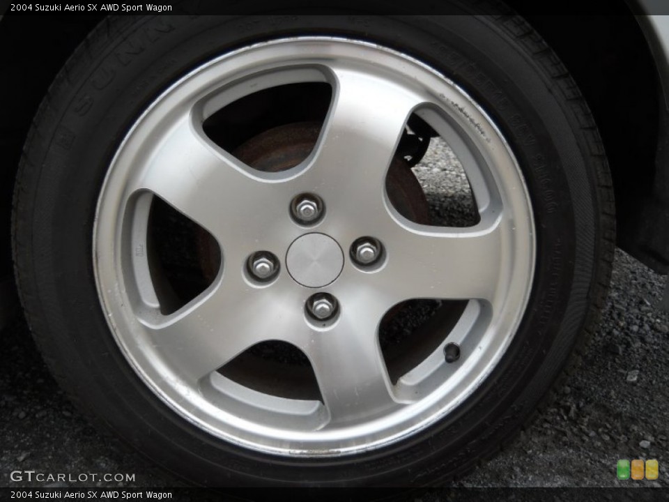 2004 Suzuki Aerio SX AWD Sport Wagon Wheel and Tire Photo #65906767