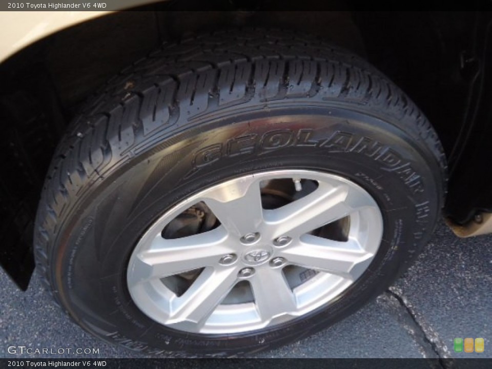 2010 Toyota Highlander V6 4WD Wheel and Tire Photo #68582171