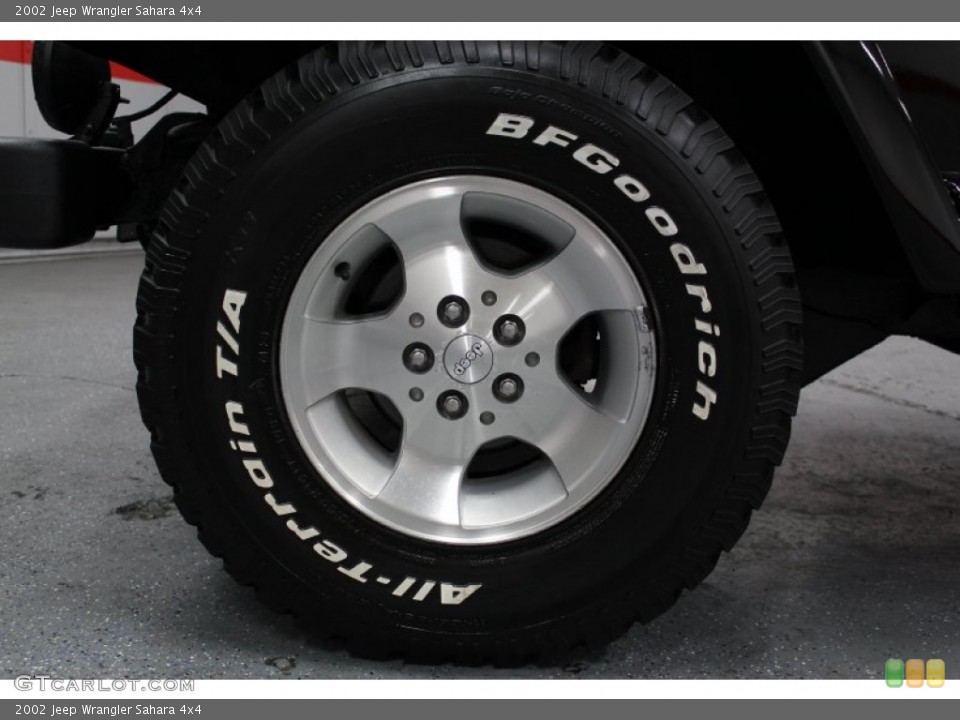 2002 Jeep Wrangler Sahara 4x4 Wheel and Tire Photo #68590478