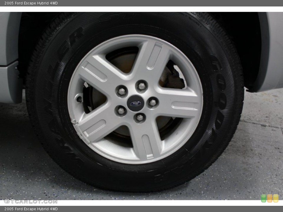 2005 Ford Escape Hybrid 4WD Wheel and Tire Photo #68802350