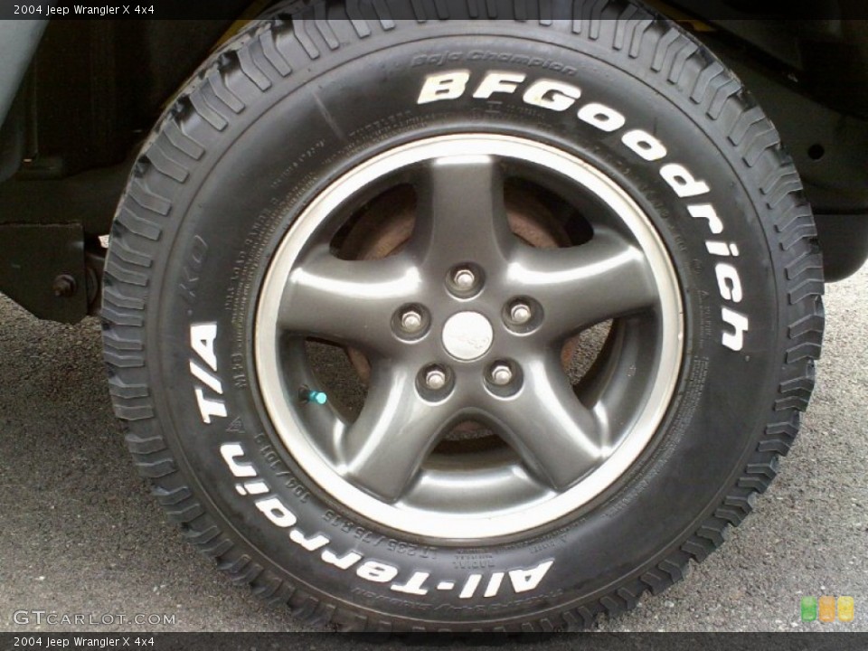 2004 Jeep Wrangler X 4x4 Wheel and Tire Photo #68827484