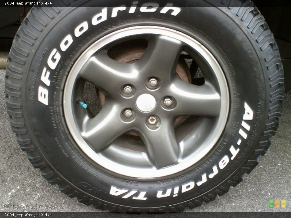 2004 Jeep Wrangler X 4x4 Wheel and Tire Photo #68827490