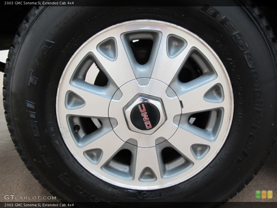 2003 GMC Sonoma SL Extended Cab 4x4 Wheel and Tire Photo #70385043