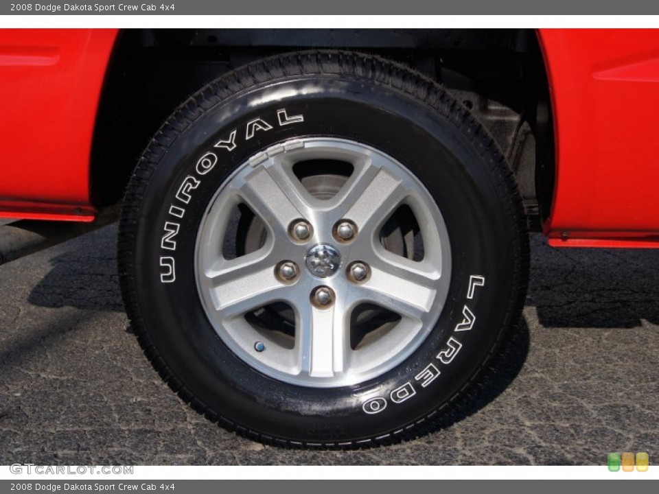 2008 Dodge Dakota Sport Crew Cab 4x4 Wheel and Tire Photo #71336427