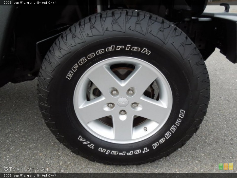 2008 Jeep Wrangler Unlimited X 4x4 Wheel and Tire Photo #73460675