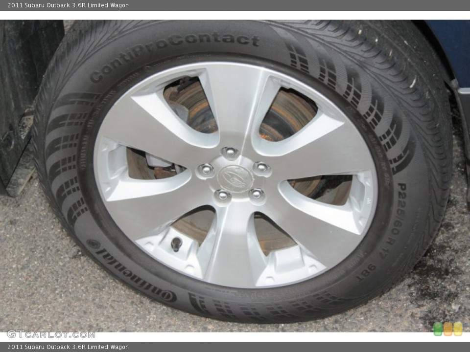2011 Subaru Outback 3.6R Limited Wagon Wheel and Tire Photo #75195936
