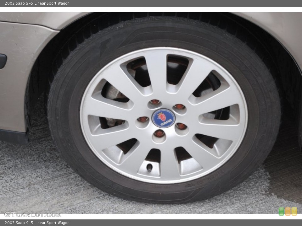 2003 Saab 9-5 Linear Sport Wagon Wheel and Tire Photo #75339544