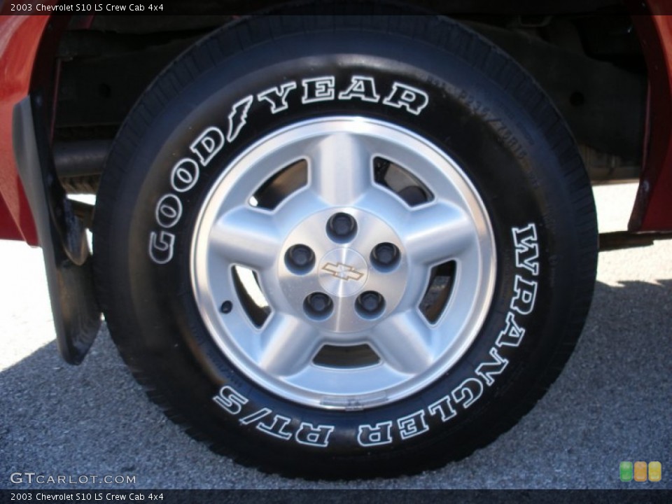 2003 Chevrolet S10 LS Crew Cab 4x4 Wheel and Tire Photo #75648061