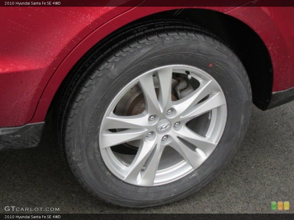 2010 Hyundai Santa Fe SE 4WD Wheel and Tire Photo #75755387