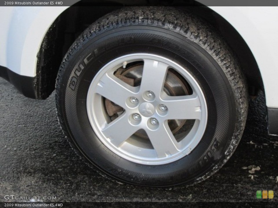 2009 Mitsubishi Outlander ES 4WD Wheel and Tire Photo #76345989