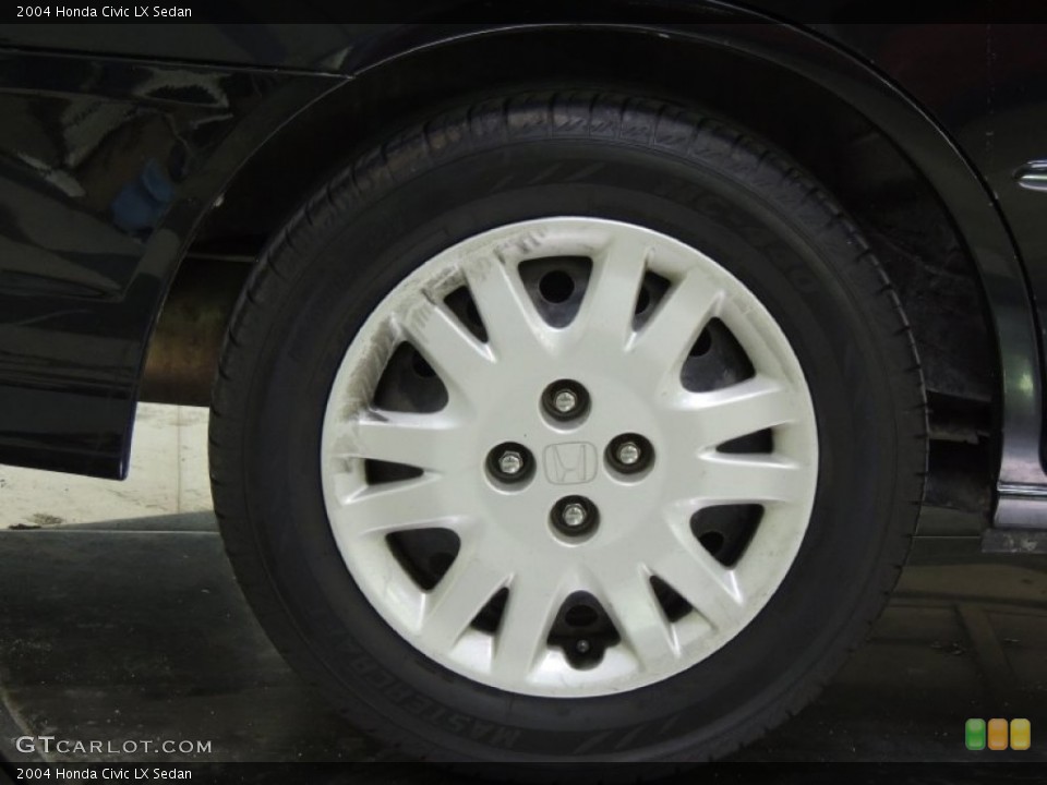 2004 Honda Civic LX Sedan Wheel and Tire Photo #77009274