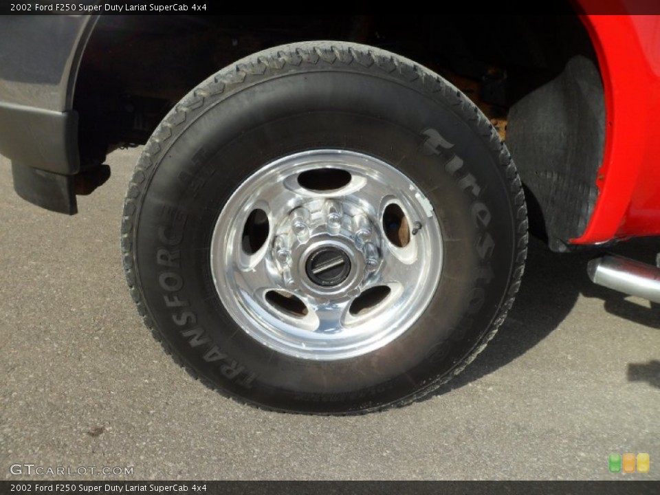 2002 Ford F250 Super Duty Lariat SuperCab 4x4 Wheel and Tire Photo #77137619