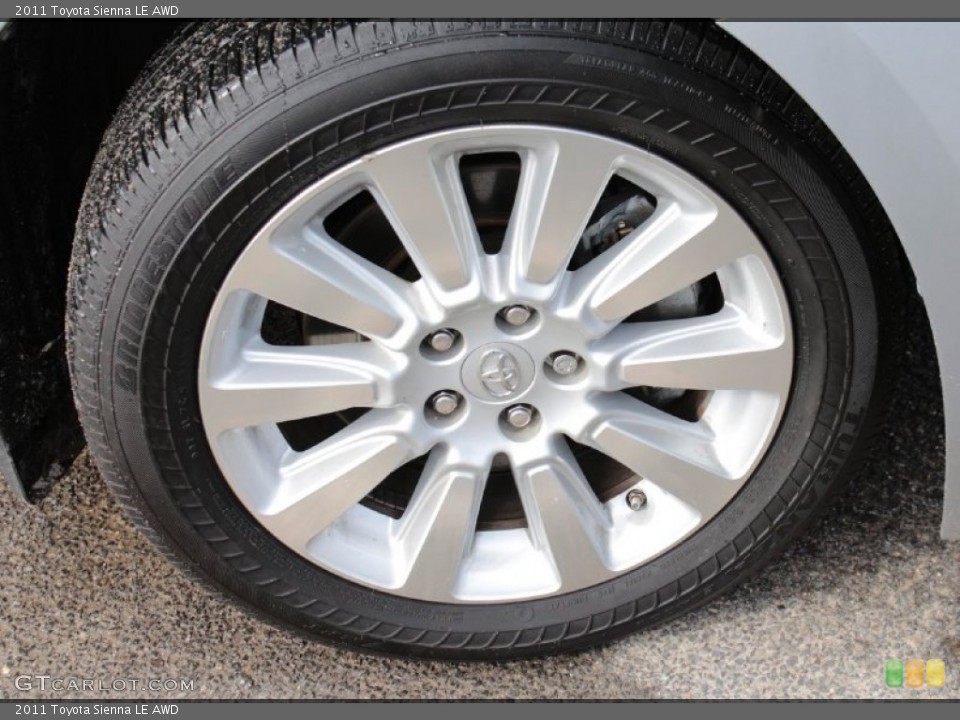 2011 Toyota Sienna LE AWD Wheel and Tire Photo #77265356