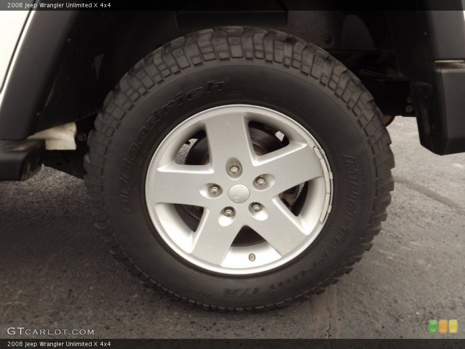 2008 Jeep Wrangler Unlimited X 4x4 Wheel and Tire Photo #77772984