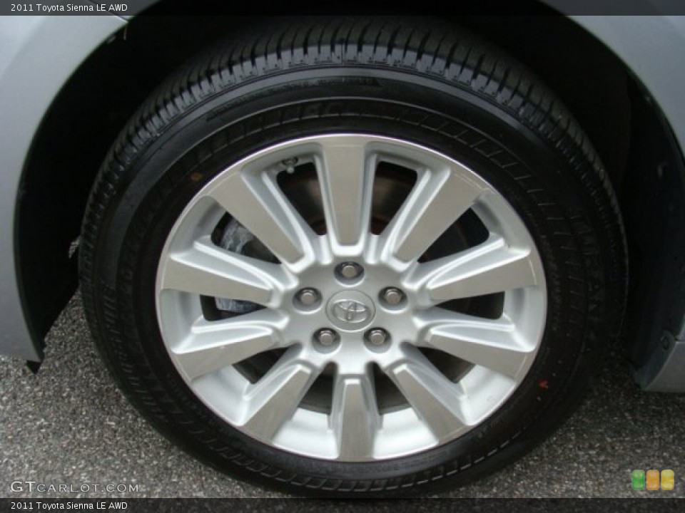 2011 Toyota Sienna LE AWD Wheel and Tire Photo #77883751