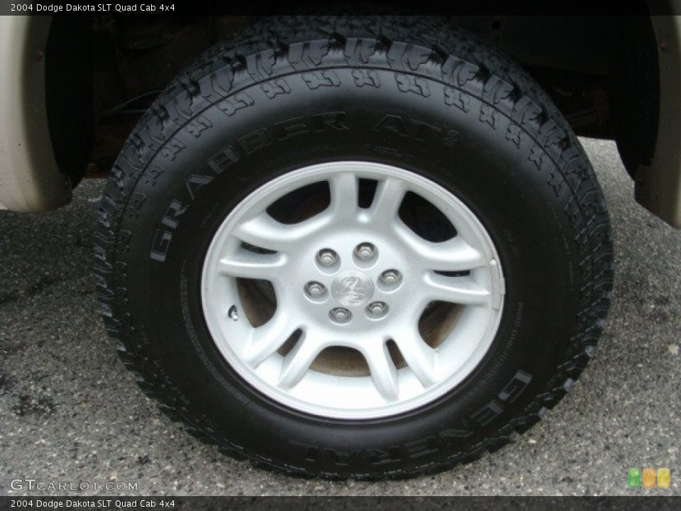 2004 Dodge Dakota SLT Quad Cab 4x4 Wheel and Tire Photo #78248242