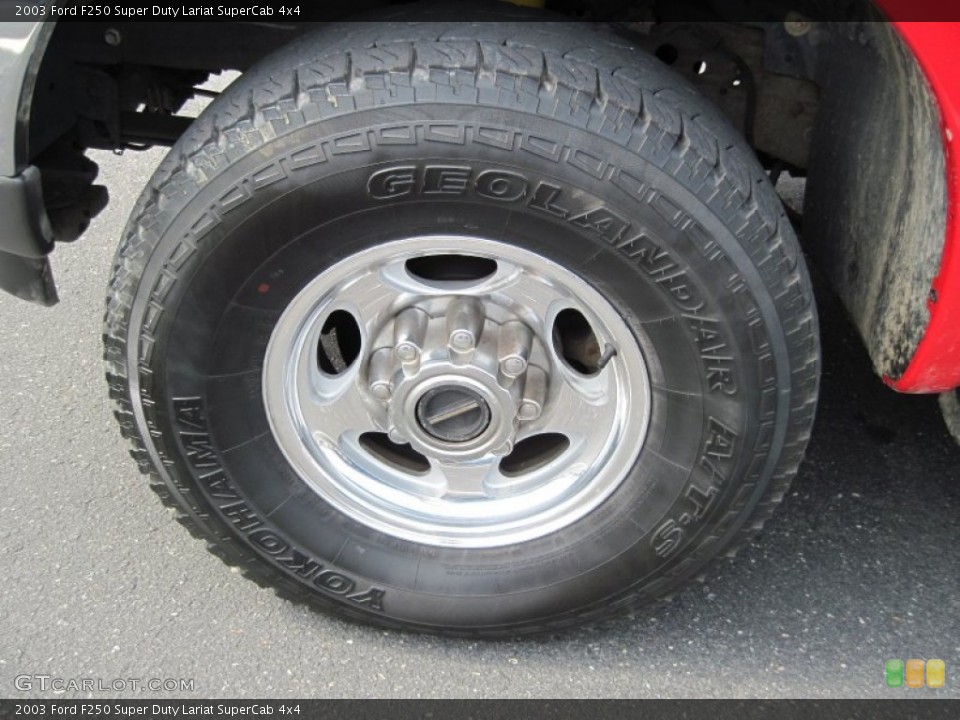 2003 Ford F250 Super Duty Lariat SuperCab 4x4 Wheel and Tire Photo #78253306