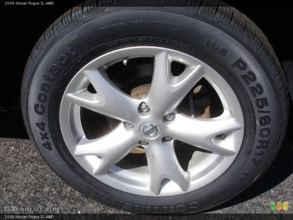 2008 Nissan Rogue SL AWD Wheel and Tire Photo #80578556
