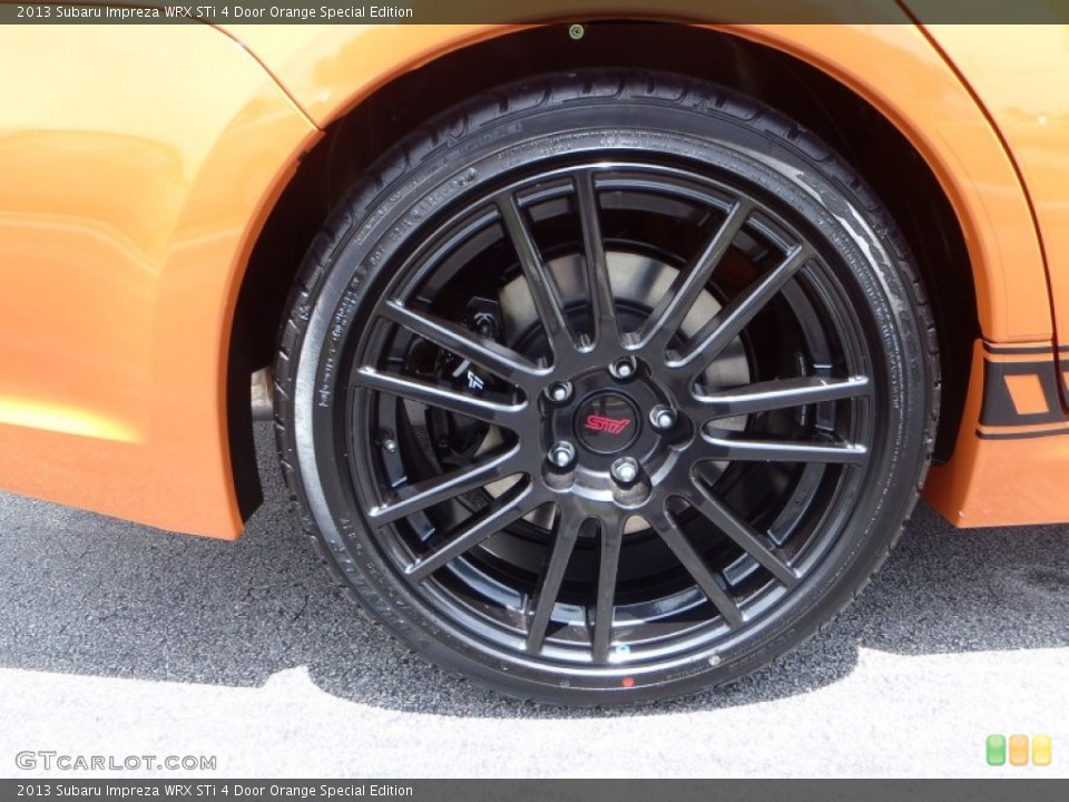 2013 Subaru Impreza WRX STi 4 Door Orange Special Edition Wheel and Tire Photo #80787383
