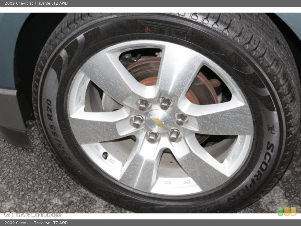 2009 Chevrolet Traverse LTZ AWD Wheel and Tire Photo #81342037