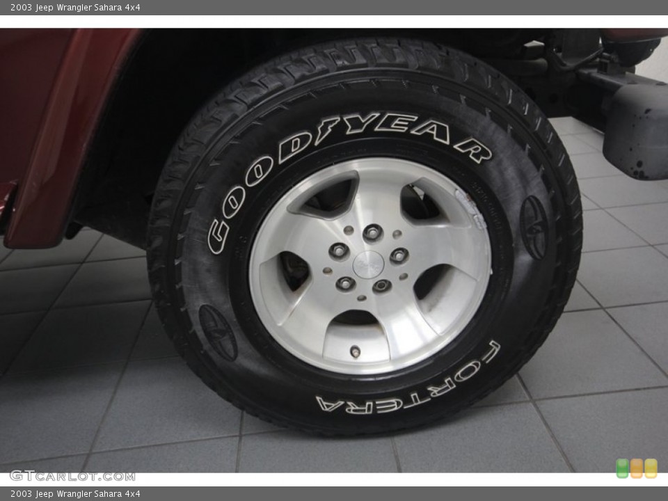 2003 Jeep Wrangler Sahara 4x4 Wheel and Tire Photo #82253602