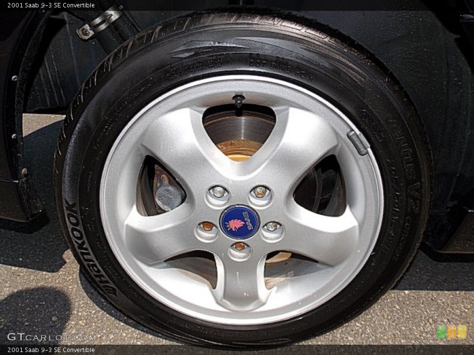 2001 Saab 9-3 SE Convertible Wheel and Tire Photo #82408800