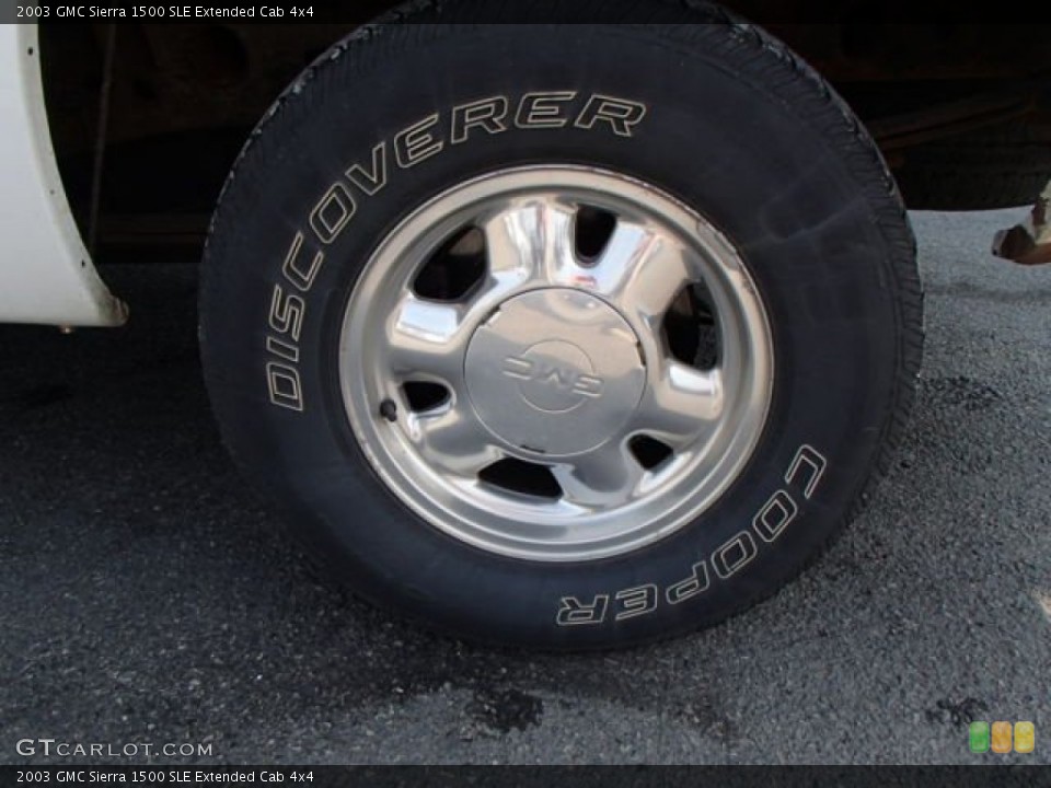 2003 GMC Sierra 1500 SLE Extended Cab 4x4 Wheel and Tire Photo #82688061