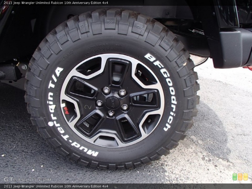 2013 Jeep Wrangler Unlimited Rubicon 10th Anniversary Edition 4x4 Wheel and Tire Photo #82833146