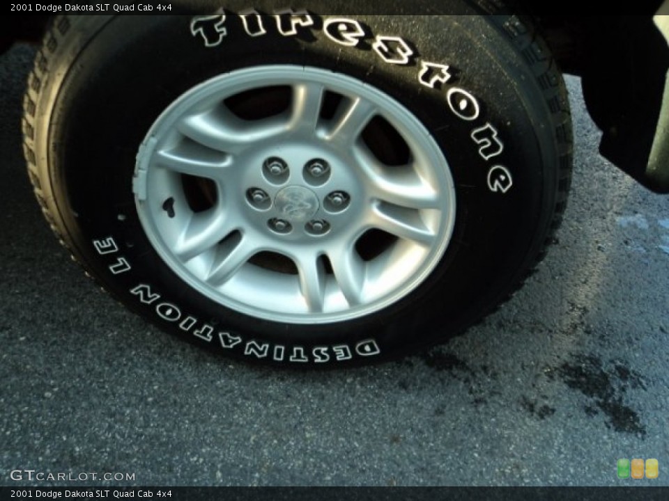 2001 Dodge Dakota SLT Quad Cab 4x4 Wheel and Tire Photo #83737792