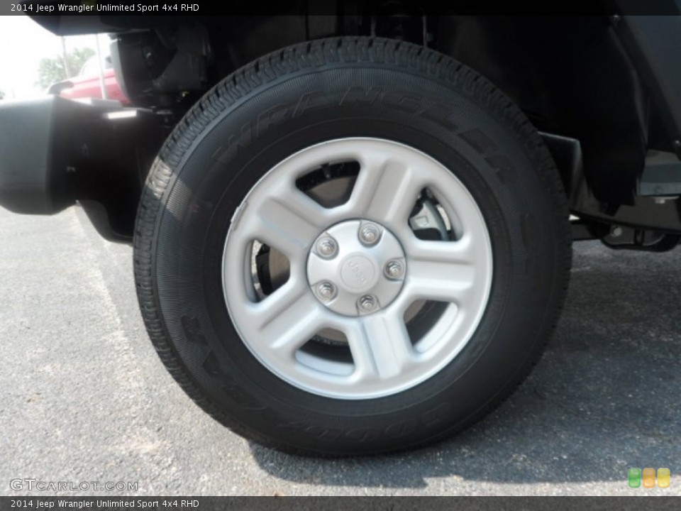 2014 Jeep Wrangler Unlimited Sport 4x4 RHD Wheel and Tire Photo #84779786
