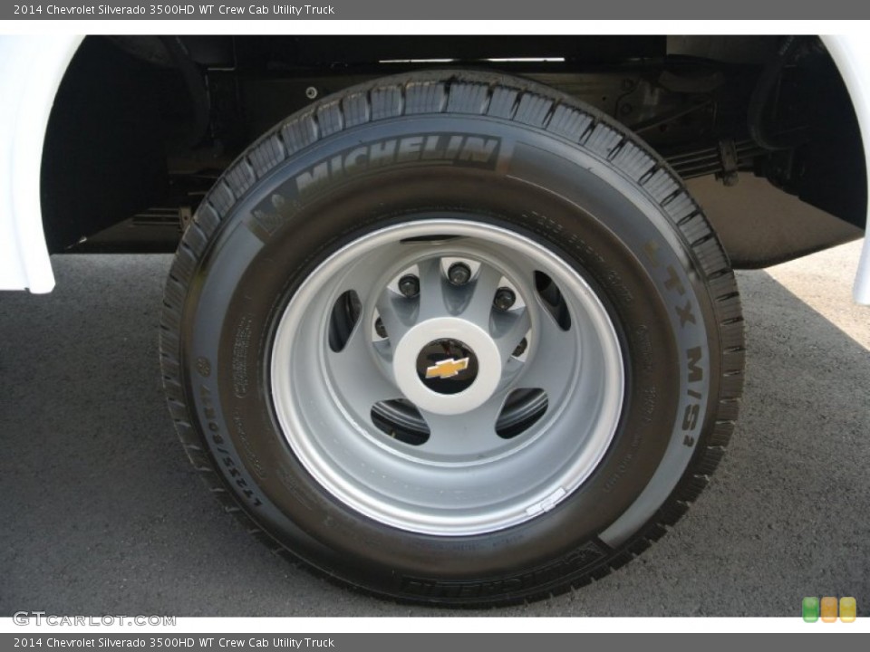2014 Chevrolet Silverado 3500HD WT Crew Cab Utility Truck Wheel and Tire Photo #85169414