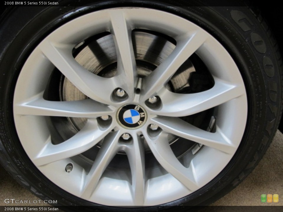 2008 BMW 5 Series 550i Sedan Wheel and Tire Photo #86970487