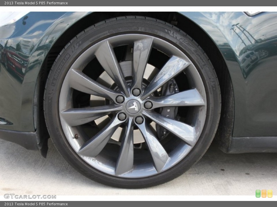 2013 Tesla Model S P85 Performance Wheel and Tire Photo #92040683
