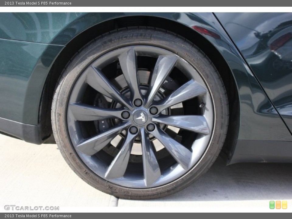 2013 Tesla Model S P85 Performance Wheel and Tire Photo #92040818